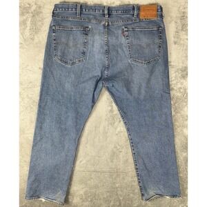 Levis 501 93 Straight Leg Jeans Mens 42x30 Blue Denim Button Fly Medium Wash Y2K